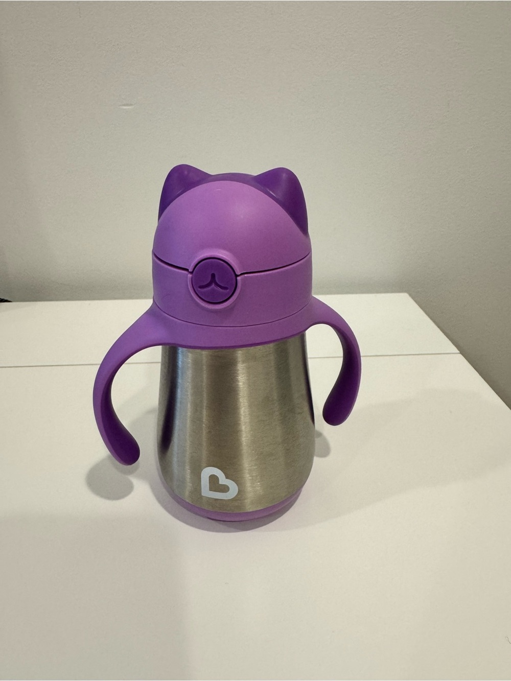 Munchkin Cool Cat Stainless Steel Straw Cup – Lavender 💜